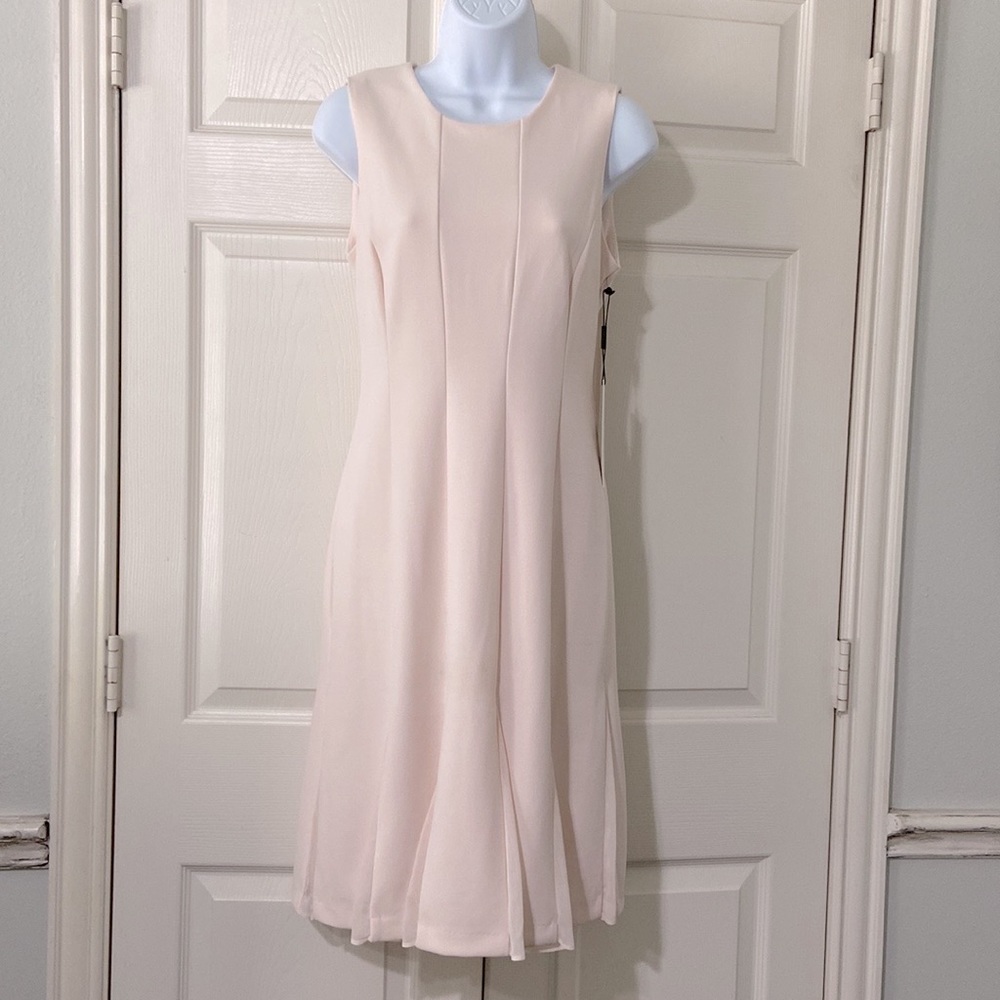 NWT  Calvin Klein Godet-Skirt Sheath Dress
